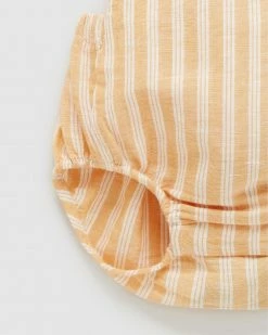 Coupon 💯 Purebaby Linen Blend Romper - Babies Golden Stripe 🎁 -Baby Online store http3A2F2Fstatic.theiconic.com .au2Fp2Fpurebaby 5411 1000741 4
