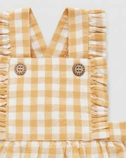 Budget 🧨 Purebaby Gingham Ruffle Romper - Babies Golden Gingham ⭐ -Baby Online store http3A2F2Fstatic.theiconic.com .au2Fp2Fpurebaby 5425 1999641 3