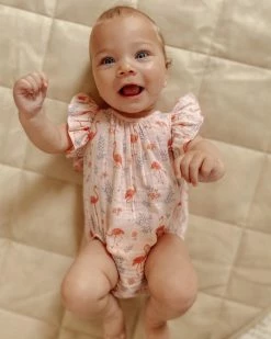 Outlet 😀 Purebaby Flutter Bodysuit - Babies Flamingo Print 🎁