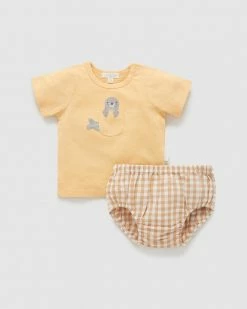Buy 😀 Purebaby Gingham Set - Babies Bronze Gingham 😀