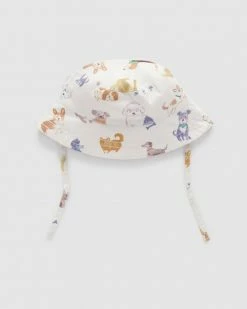 Best deal ❤️ Purebaby Bucket Hat - Babies Brown, Blue & White ✔️