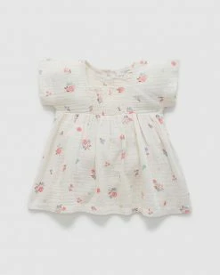 Wholesale 👏 Purebaby Shirred 👗 Dress Bodysuit - Babies Fruits Flowers Print 😉