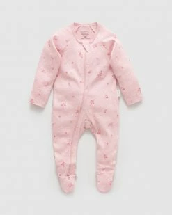 Cheap 🛒 Purebaby Zip Growsuit - Babies Peony Blossom 🎉