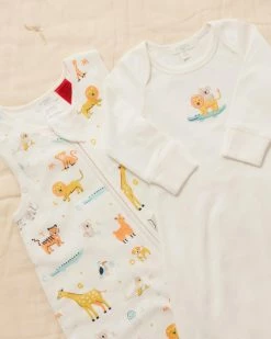Flash Sale 🥰 Purebaby Embroidered Sleepsuit - Babies Menagerie 🥰 -Baby Online store http3A2F2Fstatic.theiconic.com .au2Fp2Fpurebaby 5690 5000741 5