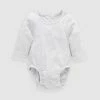 Cheap ❤️ Purebaby Ribbed LS Bodysuit - Babies Pale Grey Melange 🌟