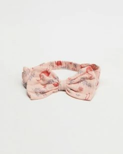 New 😍 Purebaby Bow Headband Flamingo Print 🛒