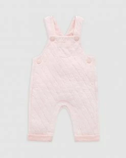 Outlet 🎁 Purebaby Quilted Overalls - Babies Soft Pink Melange 🤩