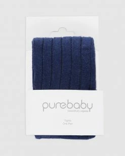 Best Sale ✨ Purebaby Rib Tights - Babies Navy 🛒