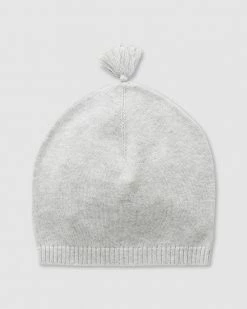 Best Sale 🌟 Purebaby Essentials Newborn Beanie - Babies Pale Grey Melange 🎁