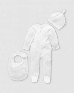 Brand new 👍 Purebaby 3-Piece Set - Babies Pale Pink Spot ✔️