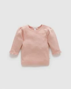 Best Sale ✨ Purebaby Pointelle Rib Layering Top - Babies-Kids Peach 🛒