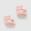 Brand new 🎁 Purebaby Pom Pom Booties - Babies Blush Melange ✔️