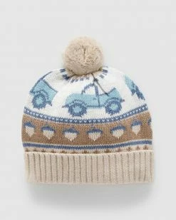 Cheapest 🤩 Purebaby Truck Beanie - Babies Truck Fairisle 🎉