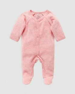 Best reviews of 🧨 Purebaby Premie Button Growsuit - Babies Bud Pink Stripe ✔️