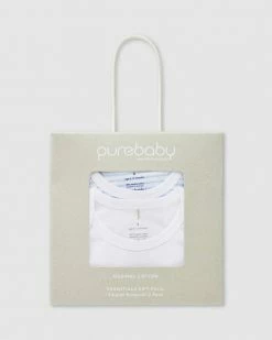 Wholesale ⌛ Purebaby 2-Pack Bodysuit Gift Box - Babies Pale Blue Pack 🎉