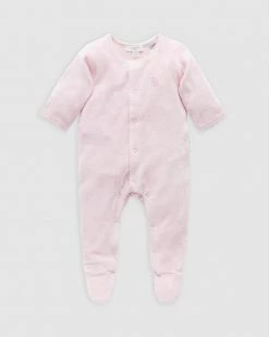 Best Pirce 😀 Purebaby Velour Growsuit - Babies Pale Pink Melange 😀