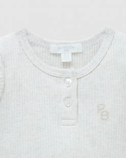 Best deal 👏 Purebaby Rib LS Henley Bodysuit - Babies Wheat Melange ❤️ -Baby Online store http3A2F2Fstatic.theiconic.com .au2Fp2Fpurebaby 7211 2994021 3