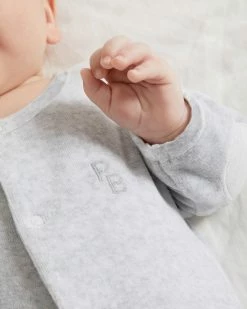 Best deal ❤️ Purebaby Velour Growsuit - Babies Pale Grey Melange 🤩 -Baby Online store http3A2F2Fstatic.theiconic.com .au2Fp2Fpurebaby 7236 9978121 4
