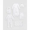New 👍 Purebaby Newborn Hospital Pack Pale Grey Leaf with Spot 👏