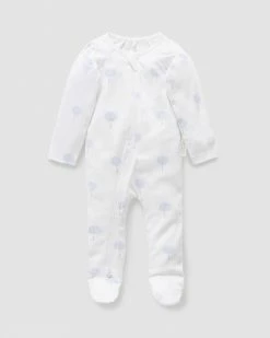 Brand new 🤩 Purebaby Zip Growsuit - Babies Pale Blue Tree 😍