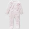 Budget 👏 Purebaby Zip Growsuit - Babies Pale Pink Stripe 🔔