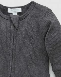 Cheapest 🔥 Purebaby Rib Zip Growsuit - Babies Charcoal Melange ❤️ -Baby Online store http3A2F2Fstatic.theiconic.com .au2Fp2Fpurebaby 7275 0994021 3