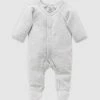 New 👍 Purebaby Premie Button Growsuit - Babies Pale Grey Stripe 🛒