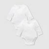 Wholesale ❤️ Purebaby 2-Pack Easy Neck LS Bodysuit - Babies White 💯