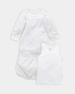 Cheap ✔️ Purebaby Sleepsuit Bundle - Babies Grey Melange Stripe 💯