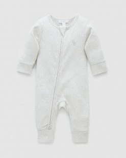 Best reviews of 😉 Purebaby Rib Zip Growsuit - Babies Wheat Melange ⭐