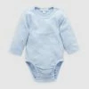 Top 10 🤩 Purebaby Ribbed LS Bodysuit - Babies Pale Blue Melange 😍