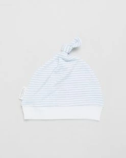 Promo 💯 Purebaby Knot Hat Pale Blue Melange Stripe 😍