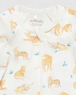 New 🎁 Purebaby Digital Zip Growsuit 2-Pack - Babies Big Cat Print 🎉 -Baby Online store http3A2F2Fstatic.theiconic.com .au2Fp2Fpurebaby 9138 3792631 2