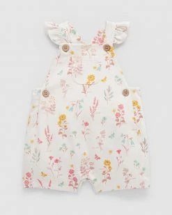 Budget 🤩 Purebaby Garden Shortie Overalls - Babies-Kids Herb Print ✔️