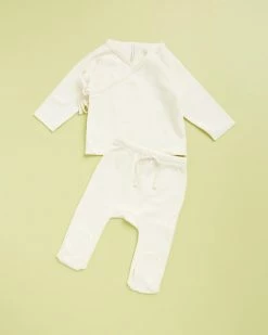Deals 😉 Quincy Mae Wrap Top & Pants Set - Babies Ivory 🥰