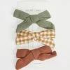 Deals 🧨 Quincy Mae Bow With Clip - Set Of 3 Basil, Honey & Clay 🛒