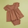 Best Sale ⭐ Quincy Mae Short Sleeve Ruffle V 👗 Dress Set - Babies-Kids Clay ✨