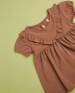 Best Sale ⭐ Quincy Mae Short Sleeve Ruffle V 👗 Dress Set - Babies-Kids Clay ✨ -Baby Online store http3A2F2Fstatic.theiconic.com .au2Fp2Fquincy mae 0993 1303041 4