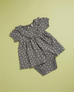 Best Sale ✨ Quincy Mae Short Sleeve Ruffle V 👗 Dress Set - Babies-Kids Dark Sea Floral 🤩