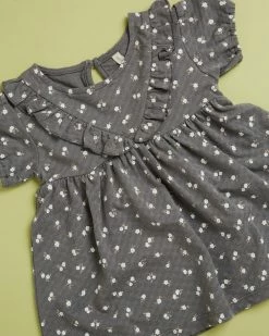 Best Sale ✨ Quincy Mae Short Sleeve Ruffle V 👗 Dress Set - Babies-Kids Dark Sea Floral 🤩 -Baby Online store http3A2F2Fstatic.theiconic.com .au2Fp2Fquincy mae 1001 2203041 4