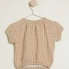 Outlet 😉 Quincy Mae Cinch Short Sleeve Tee - Babies-Kids Honey Ivory & Gingham 🔥