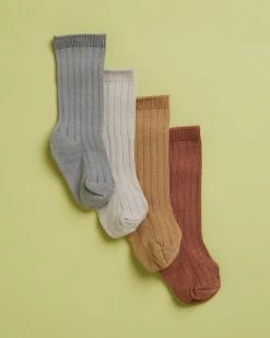 Coupon 👏 Quincy Mae 🧦 Socks Set - Babies-Kids Clay, Blue, Honey & Ash 🧨