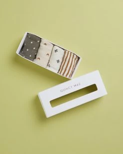 Brand new 🤩 Quincy Mae Printed 🧦 Socks Set - Babies-Kids Walnut, Ivory, Natural & Basil 😀 -Baby Online store http3A2F2Fstatic.theiconic.com .au2Fp2Fquincy mae 4497 6792041 3