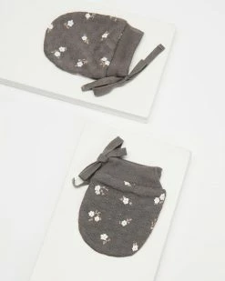 Coupon 🎉 Quincy Mae Pointelle No Scratch Mittens - Babies Dark Sea 🥰