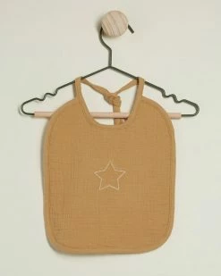 Outlet 😉 Quincy Mae Woven Tie Bib - Babies Honey 🔔