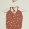 Promo 👏 Quincy Mae Woven Tie Bib - Babies Ditsy Clay 💯