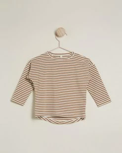 Brand new 🔥 Quincy Mae Long Sleeve Tee - Babies-Kids Walnut Stripe 👏