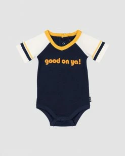 Best Pirce 🧨 Rock Your Baby Good On Ya Bodysuit - Babies Navy & Cream 😀