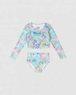 Hot Sale 👍 Rock Your Baby Chasing Butterflies Rashie Set - Babies Multi 👍