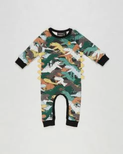 Wholesale 🛒 Rock Your Baby Dino Stampede Playsuit - Babies Multi 🧨